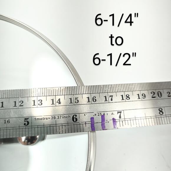 Gotham Steel 6-1/4" 6-1/2" Glass And Stainless Steel Pot Pan Replacement Lid - Picture 3 of 3